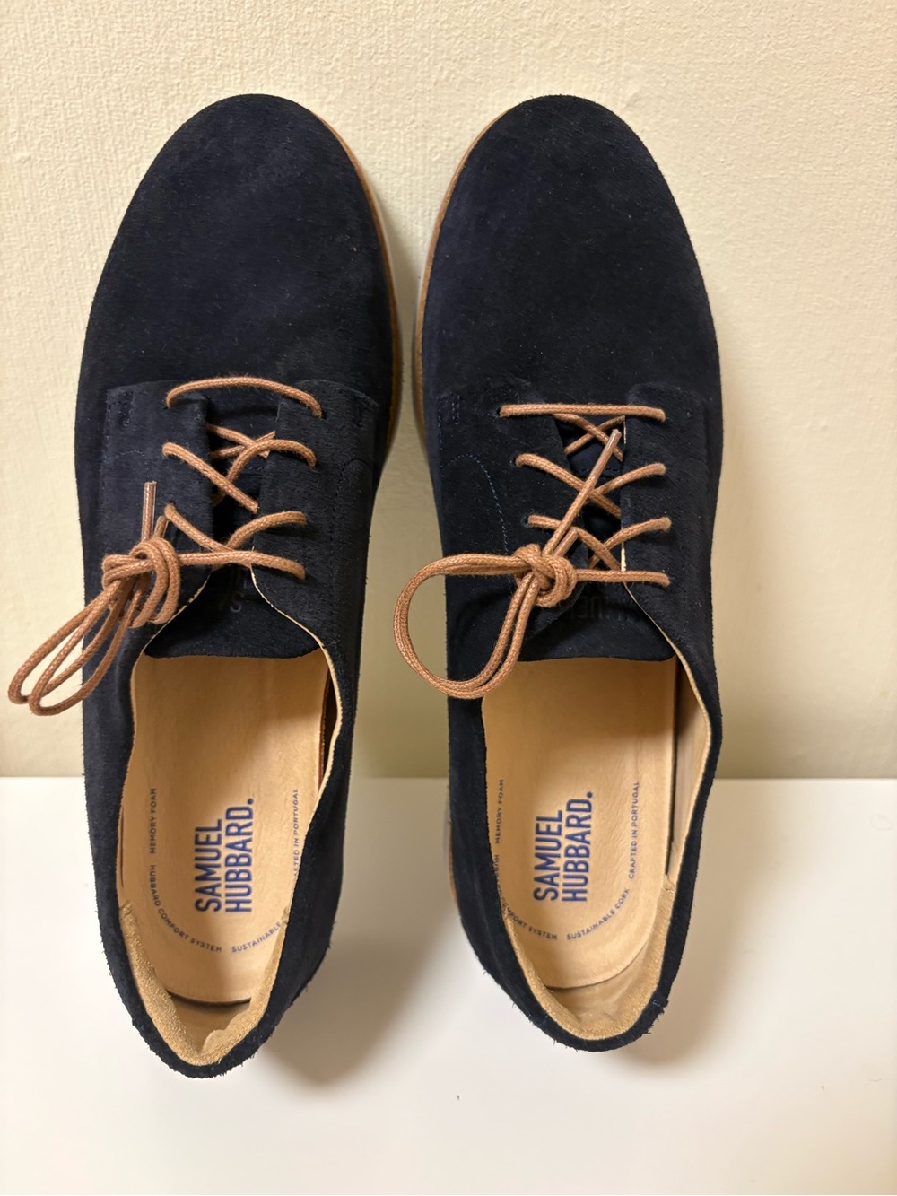 Samuel Hubbard Hubbard Free Derby Shoes Mens 9.5 W Navy Suede Oxford Comfort